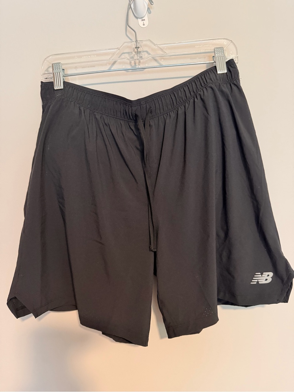 NWT New Balance Men's Athletic Running Shorts Black Drawstring Gym Size Large